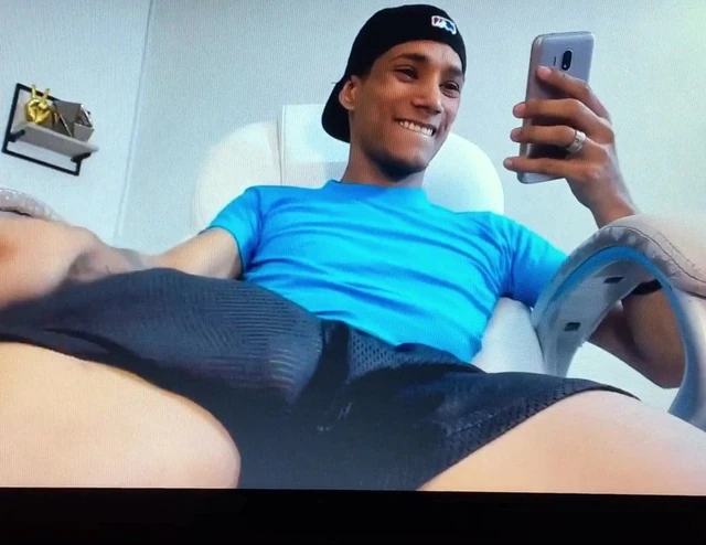 Young Latino shows off his huge hung hard cock