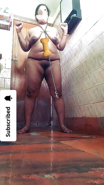 Indian Slut Slave Olivia Solo Training 1 MILF Housewife sniffing and licking her own piss body show her pet training to Master