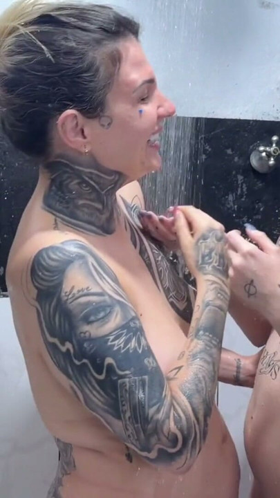 I took a shower with my friend and my husband caught me sucking her pink pussy through her moaning very softly but intense | Clip 1