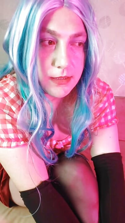 Sissy em Conjunto Vermelho Rosa
