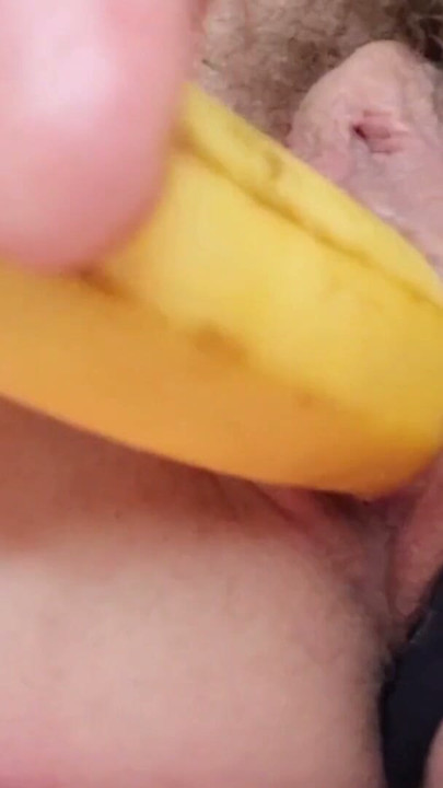 meaty wet pussy comes for the first time with a banana. | Clip 1