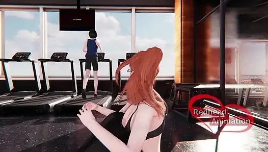 Kızıl saçlı spor salonu egzersizi