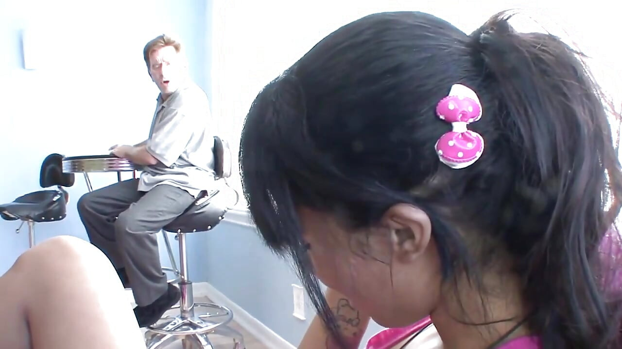 Hot young mulatta screwed by her stepdad's mature white cock