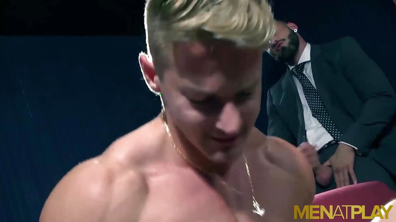 MENATPLAY - Muscular Darius Ferdynand anal fucked in threesome