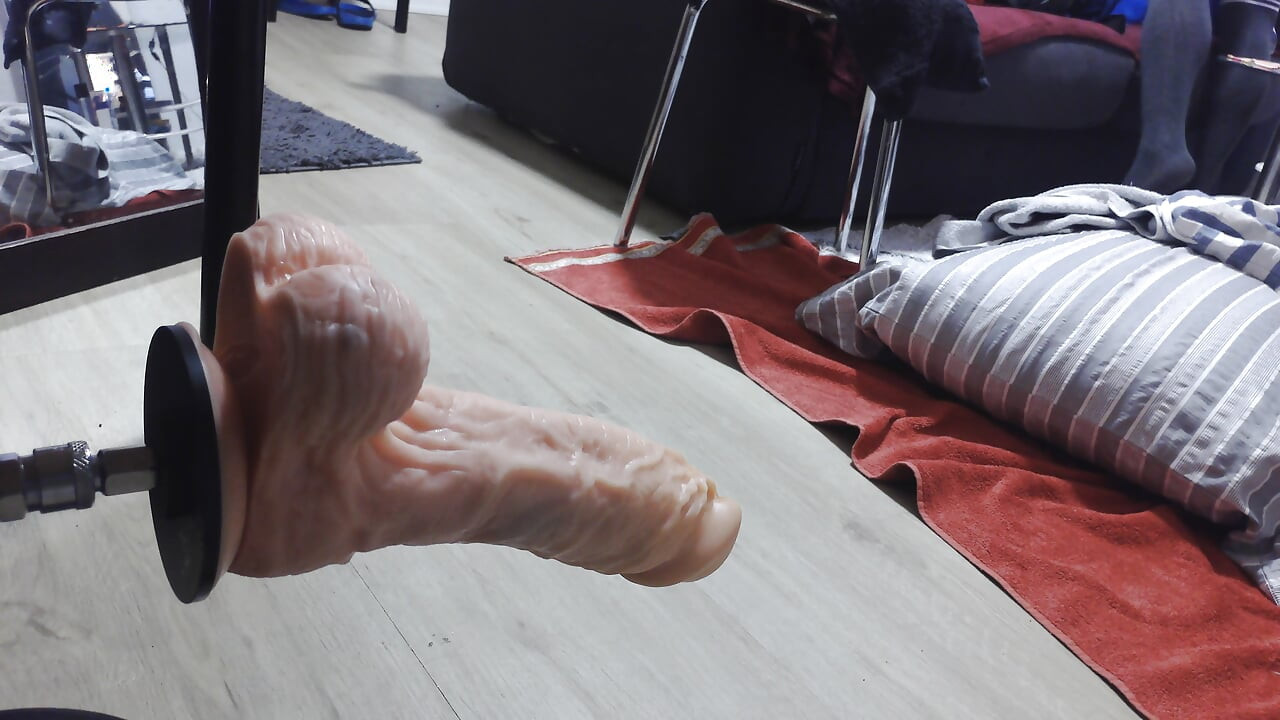 Fucking Machine with Big Dildo Fucks Me Fast and Hard to Orgasm!