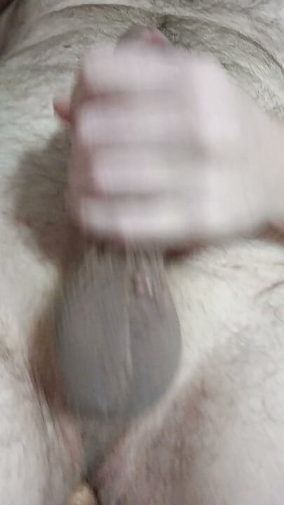 Stroking my cock with a dildo in my ass