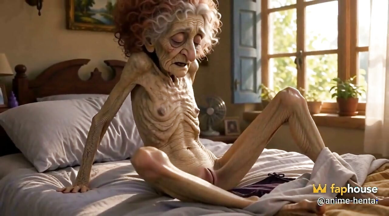 Very Old Widow Masturbates Her Wrinkled Pussy Alone and Craves a Huge Cock