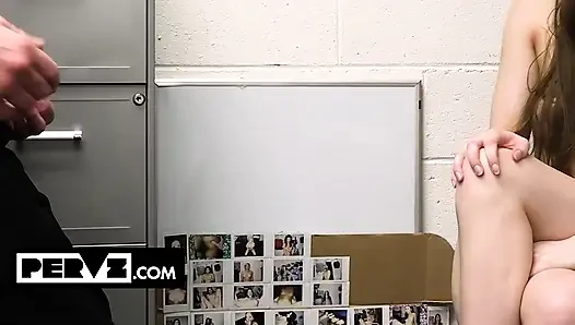 Petite Brunette Olivia Madison Caught Stealing And Gets Punished By Mall Cop