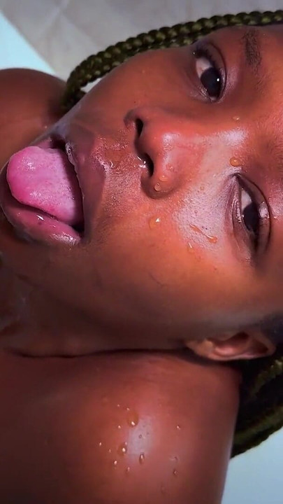 Petite 18YO BLACK Cutie Drenched In Piss & Spit After Sloppy Deep Throat | Clip 1