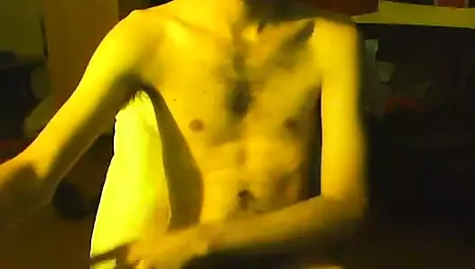 Skinny young twink jerks it