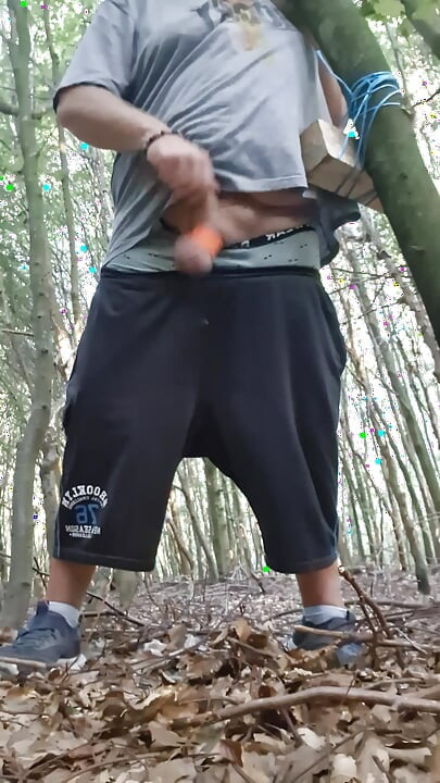 Horny in the forest snotted