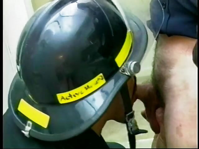 Wild handsome cop gives blowy with passion in the office