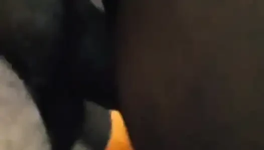 My wife is eating a big cock in bathroom part 1