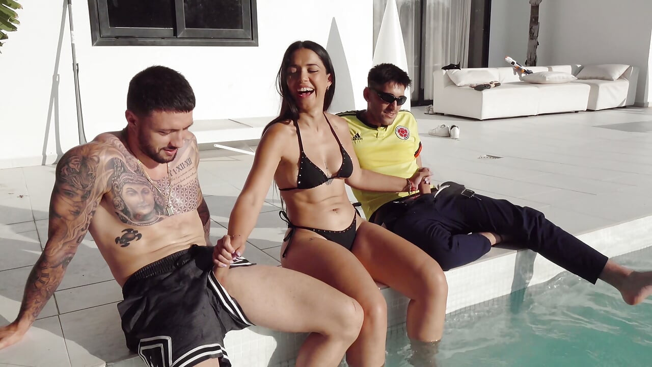 Our Friend Asks Us About Our Hobbies and If She Can Suck Our Cock - Nuria Millan
