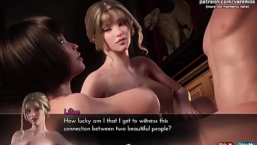 Schöne schöne blonde freundin reitet großen schwanz und isst sperma die 3D-hentai-spiel teil 35