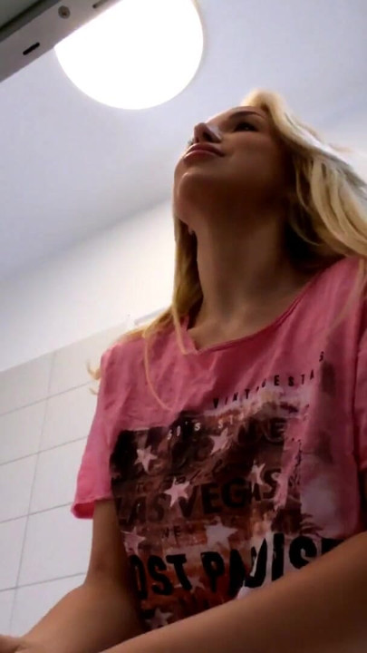 Super hot amazingly beautiful all natural big tits big ass blonde touches her pussy and panties under her skirt in the… | Clip 2