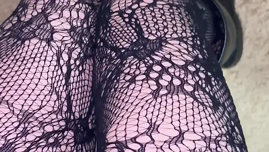 Lange beine in schwarzen strümpfen, und stiefeln