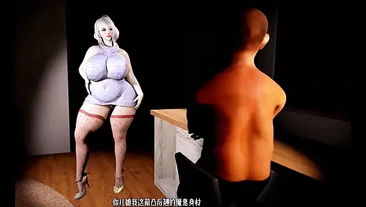 Dewi saraf dalam bentuk tipis- hentai animasi 3d
