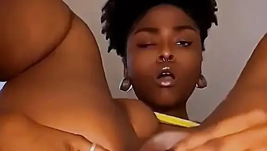 Black ebony pussy wet dildo fucking moaning