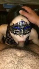 Amateur Masked Asian Sucks Cock