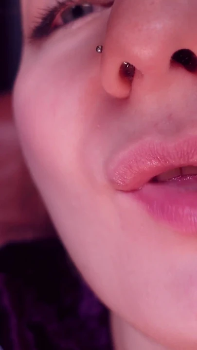 Food Fetish: Mukbang. Eating Popping Candy in Nitrile Medical Nurse Gloves. Teeth Mouth Fetish.