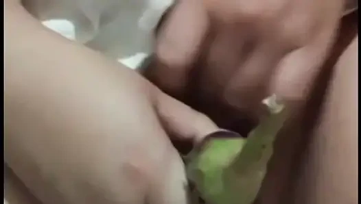 Playing Eggplant Pussy