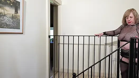 Playing on the stairs