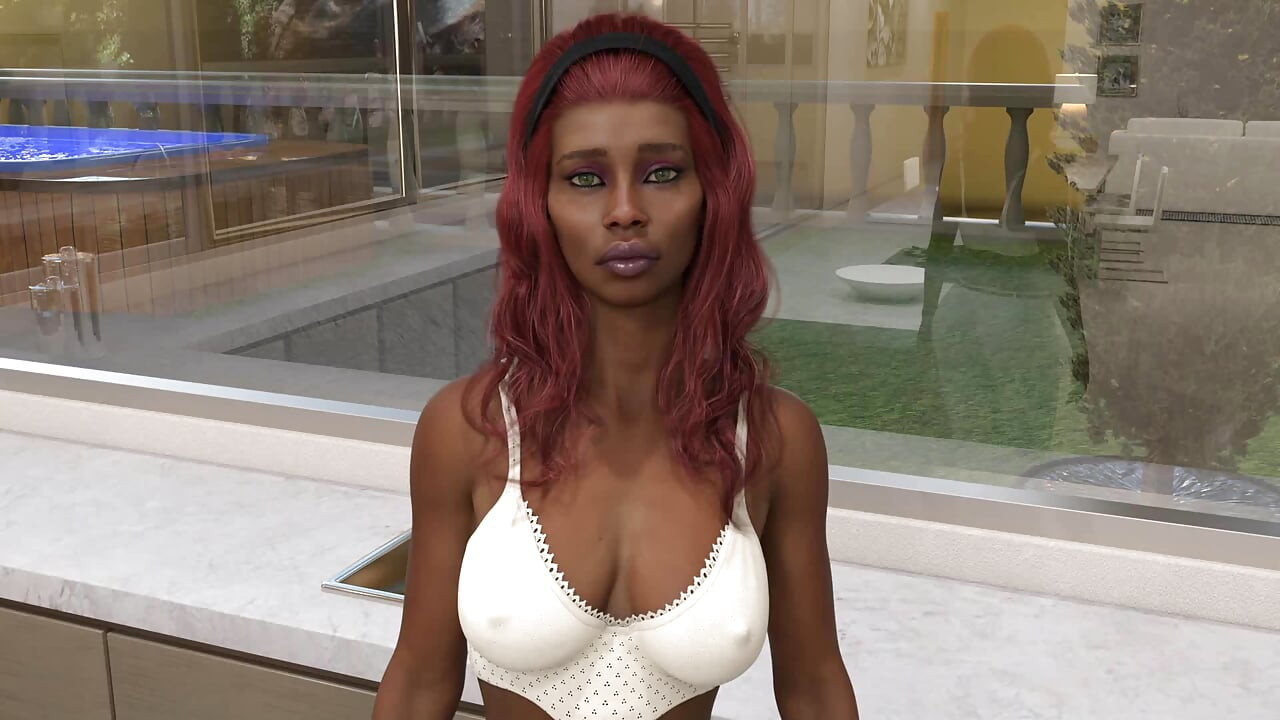 Omas haus: sexy schwarzes ebenholz betrügt ihren ehemann, während er tv-episode 61 guckt