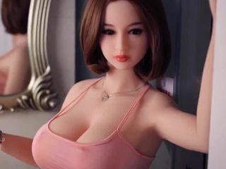 Asiática tetona muñeca del sexo, mamada anal creampie fantasías