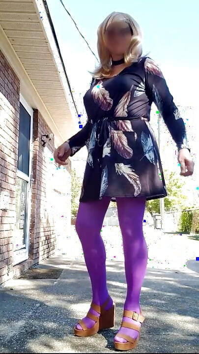 CD, outdoors tease, indoors masturbate and cum.