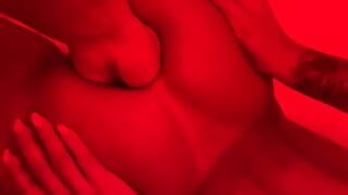 Monika Fox Sloppy Blowjob & Fisting in Red Room