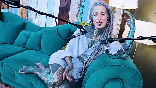 I talk about U - uncomfortable - ASMR podcast SFW talking goth skinny girl dreadlocks tattoo model inked girl