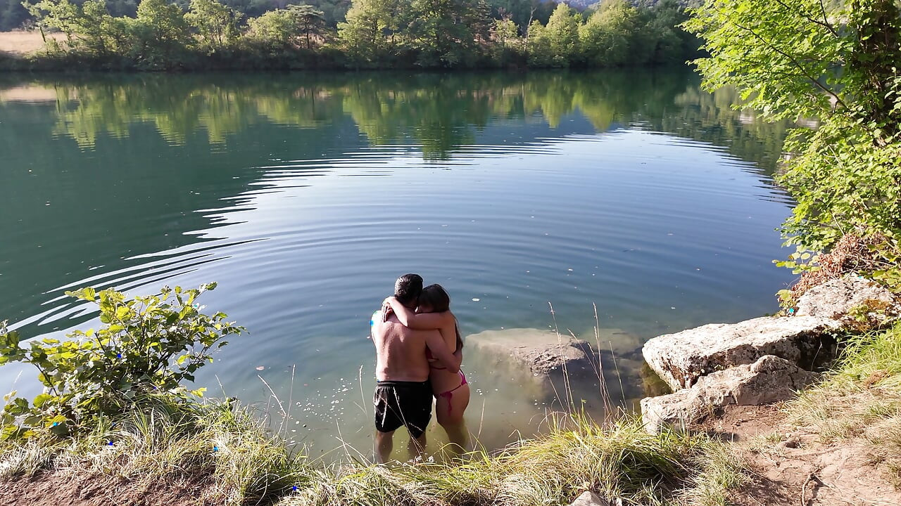 Real couple wild camping  - doggy and creampie cleanup