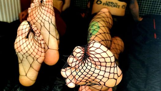 Fishnet Pantyhose Foot Fetish