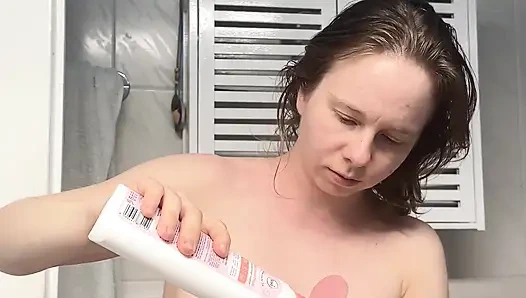 Breasts Lubricated and Massaged