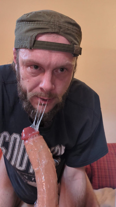 Sloppy saliva dildo deepthroat 13 | Clip 1