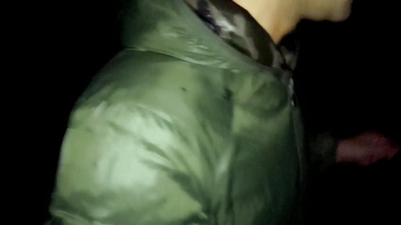 Night Outdoor Walking with Face Covered by Cum and Cum Tasting (full Vid)