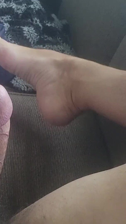 Big Cock Cumming Pretty Bare Feet | Clip 1