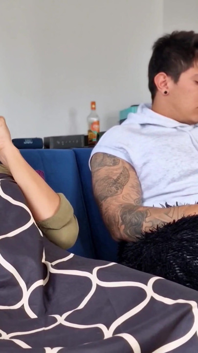 Horny MILF hides her sex machine under the covers! And her stepson discovers it! | Clip 2