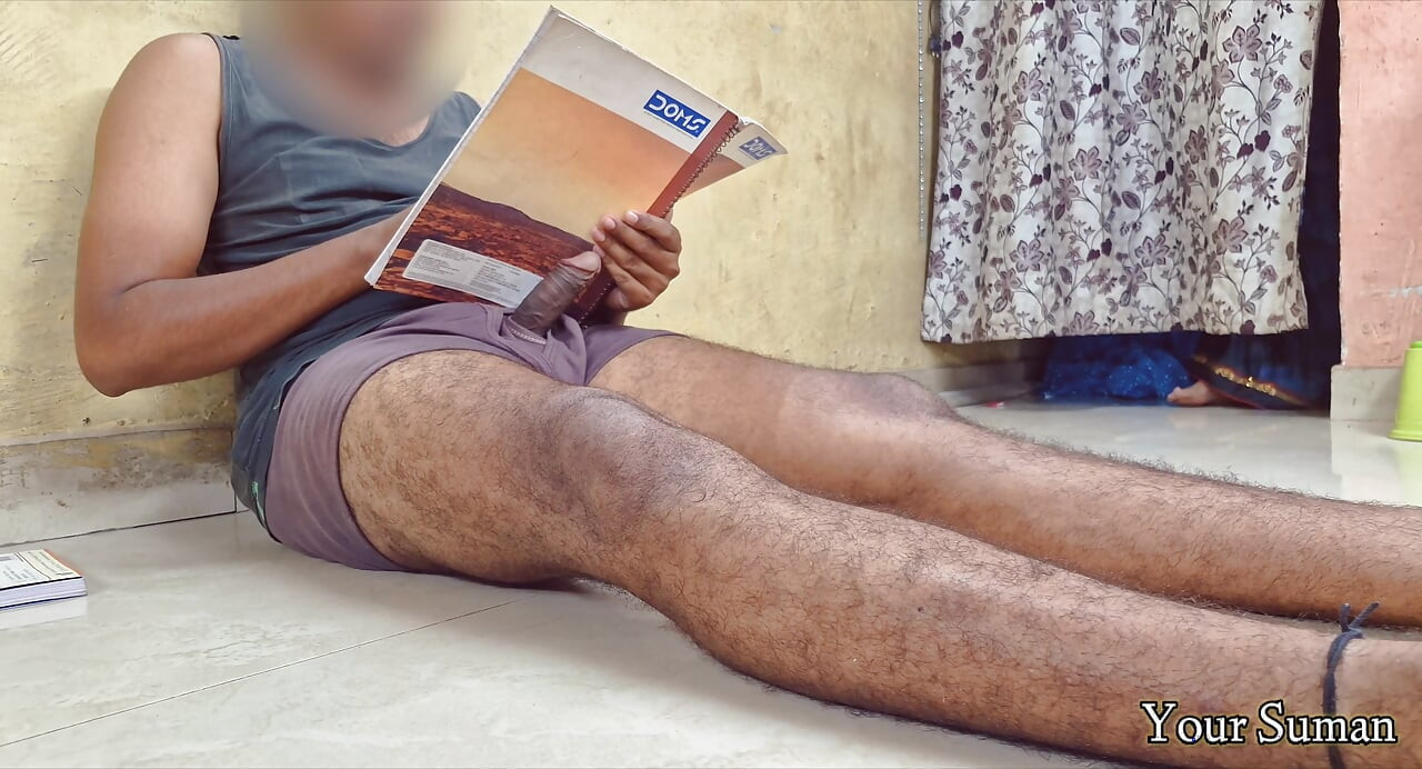 Stepmom caught stepson while studying and watching porn