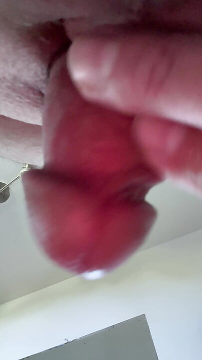 Wet cock close up and cum
