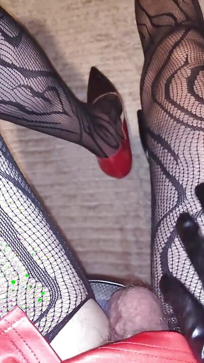 Teasing My Fishnet Stocking