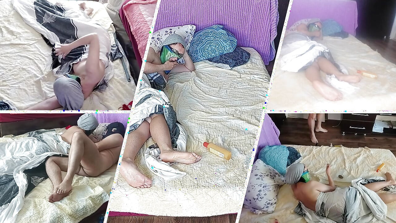 Sensual massage of a hot couple with oil on the body.