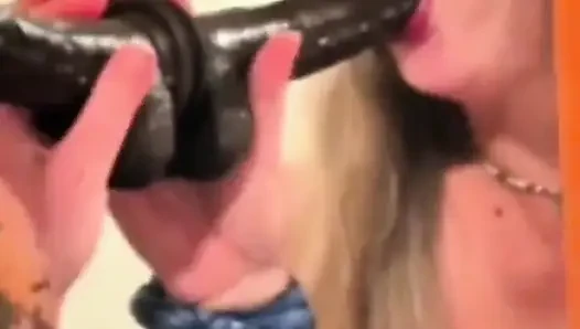 Mirror BJ with My Favorite Blue Toy!
