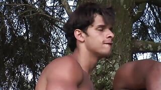 Trio of exotic teens have intense anal sex outdoors