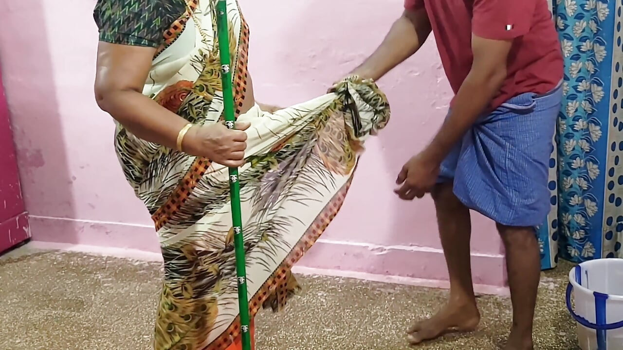 My Stepmother Was Cleaning the Floor with a Mop, so I Held the Saree up so It Wouldn't Fall on the Floor.