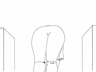 Big bum bending over (Animation)