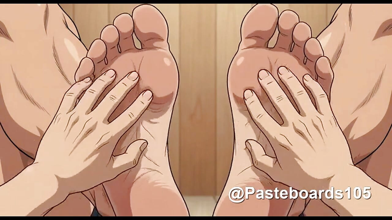 The Locker Room - Roped To The Lockers, Bare Feet In Their Hands (2D Anime Bara)