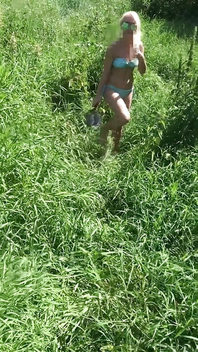 Blonde Fucks in the Field in the Tall Grass and in the Hayloft, Cums on the Ass