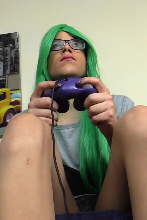 Sexy tranny feet play and playing a game with a dong